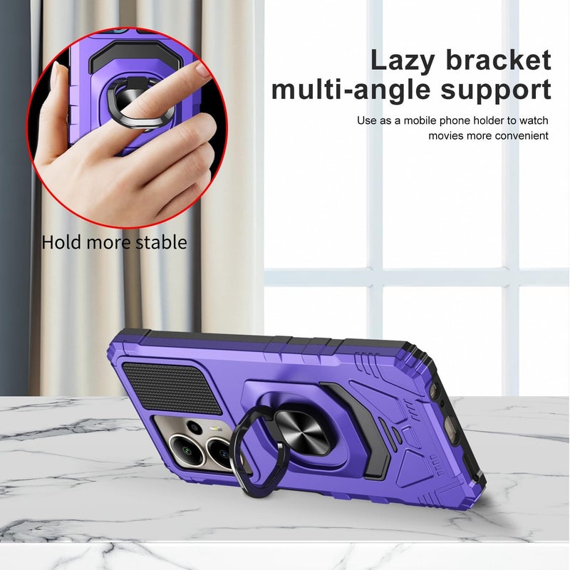 Mocotto for Cricket Outlast 5G 2024 Phone Case AT&T Motivate Pro 5G Case with Tempered Glass Screen Protector,Military Grade Heavy Duty Shockproof Protective Cover,with Ring Kickstand (Purple) - Image 5